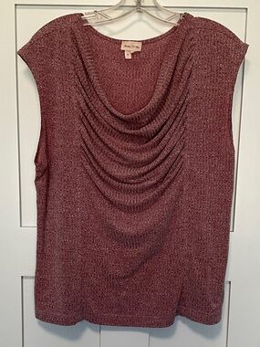 Meadow Rue Ribbed Pullover Top in Dusty Rose